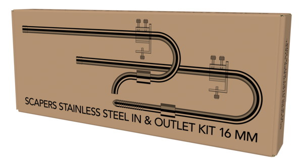 SCAPE STAINLESS IN&OUTLET KIT 16MM